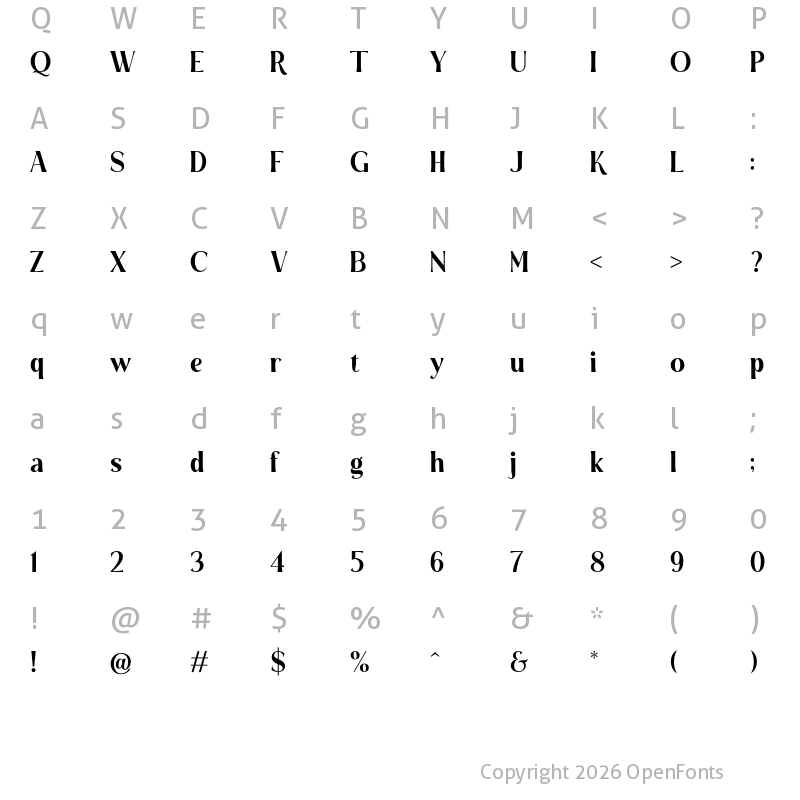 Character Map of Gradia Light Light