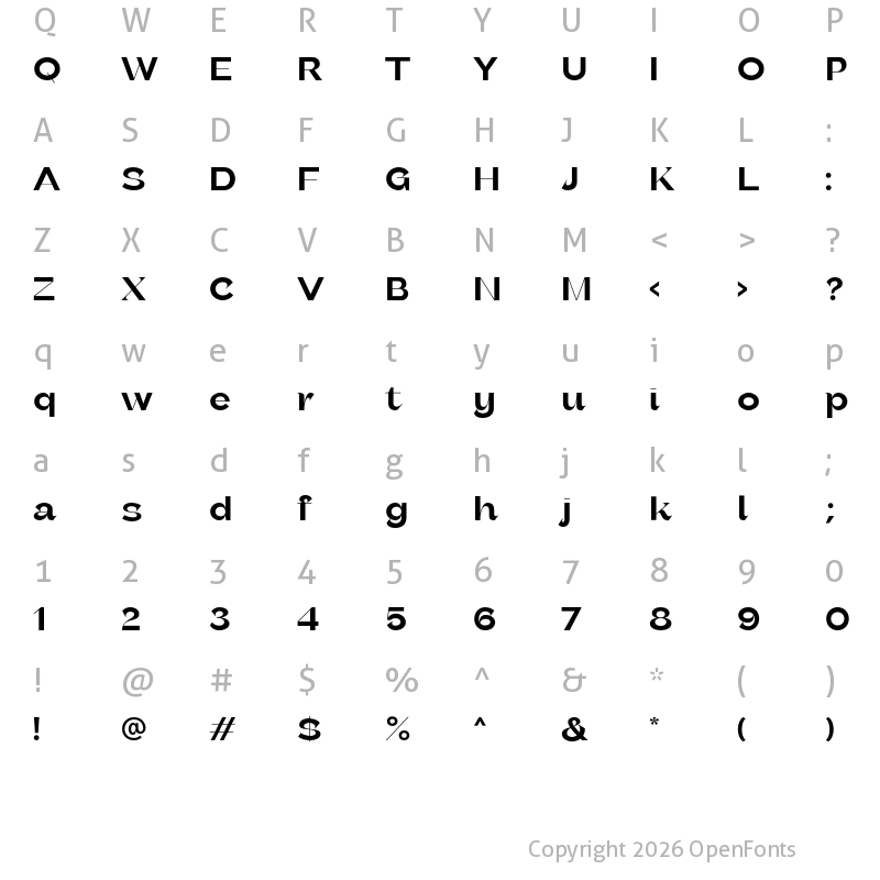 Character Map of Grafika DEMO Regular