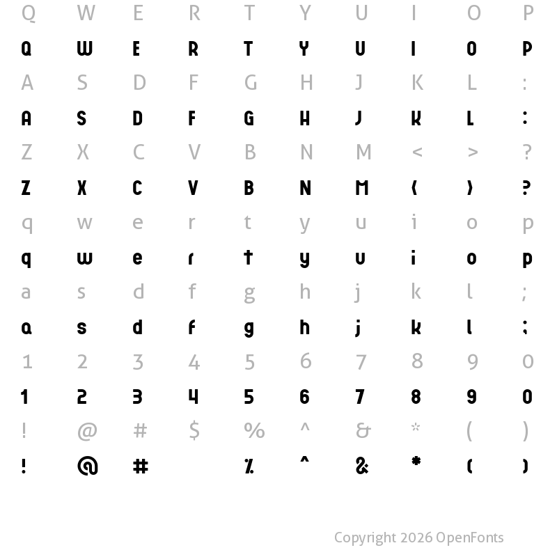 Character Map of GRAFIKA TYPE.1 Regular