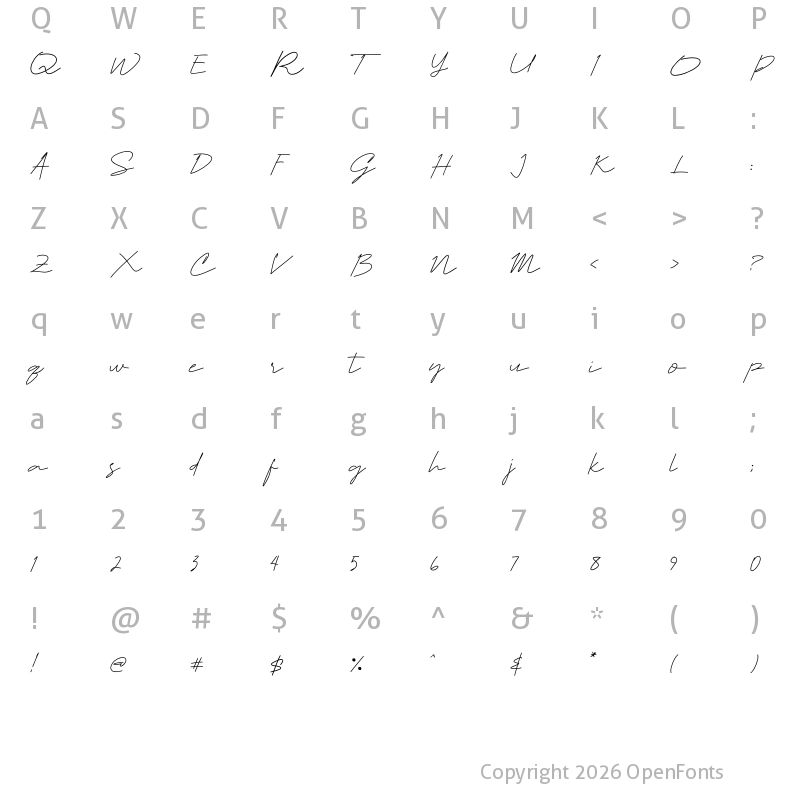Character Map of Grand Halls Regular
