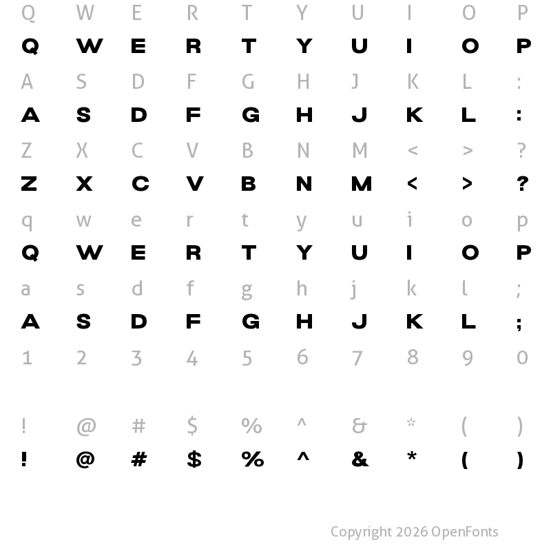 Character Map of Grand Wilson Sans DEMO Regular