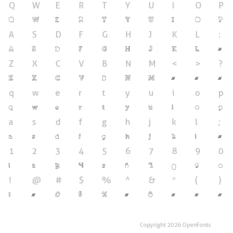 Character Map of GrandCircleDT Regular