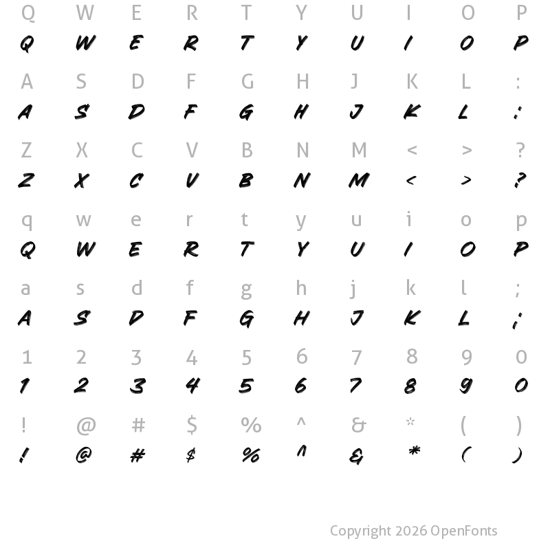 Character Map of Granesta Regular