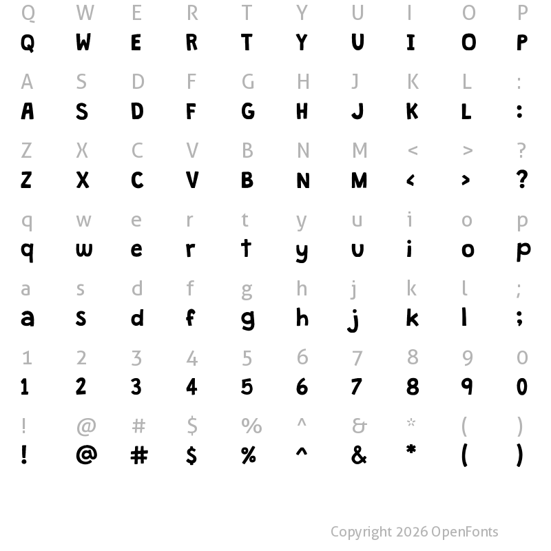Character Map of Granstander Clean Regular