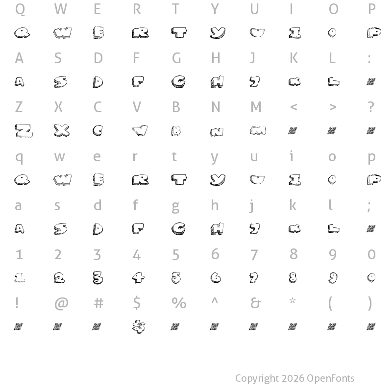 Character Map of GrapeSoda Regular