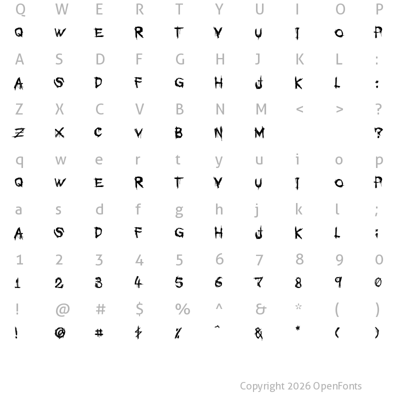 Character Map of GRAPHIC PSYCHOPATHY Regular