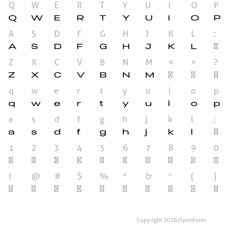 Character Map of Graphite DEMO Regular