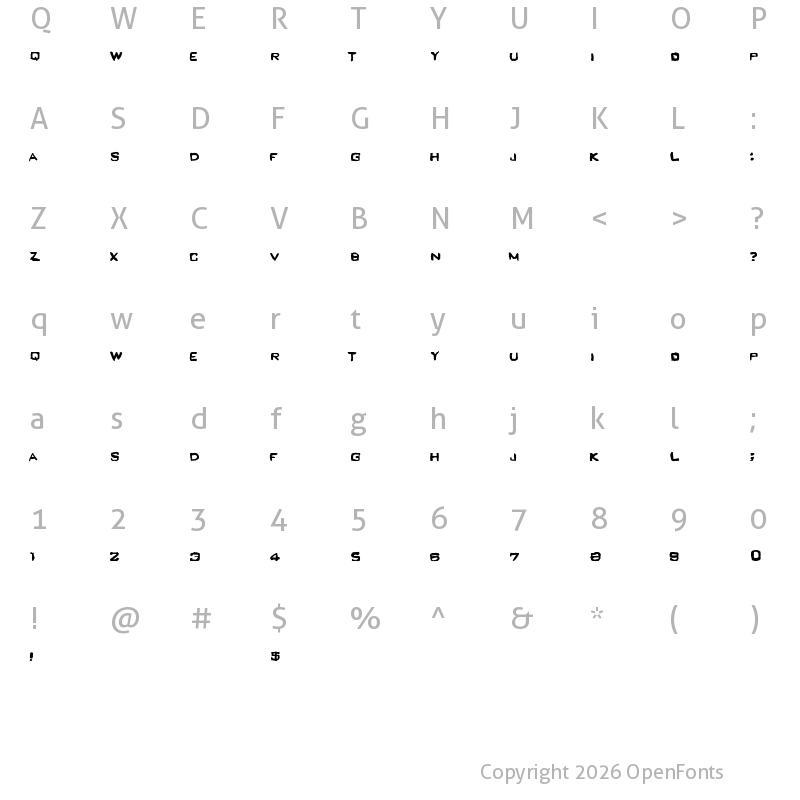 Character Map of GraveDanger Regular