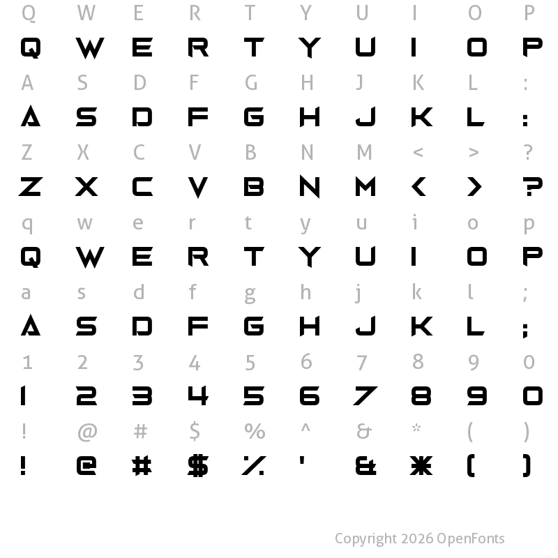 Character Map of Gravedigger Regular