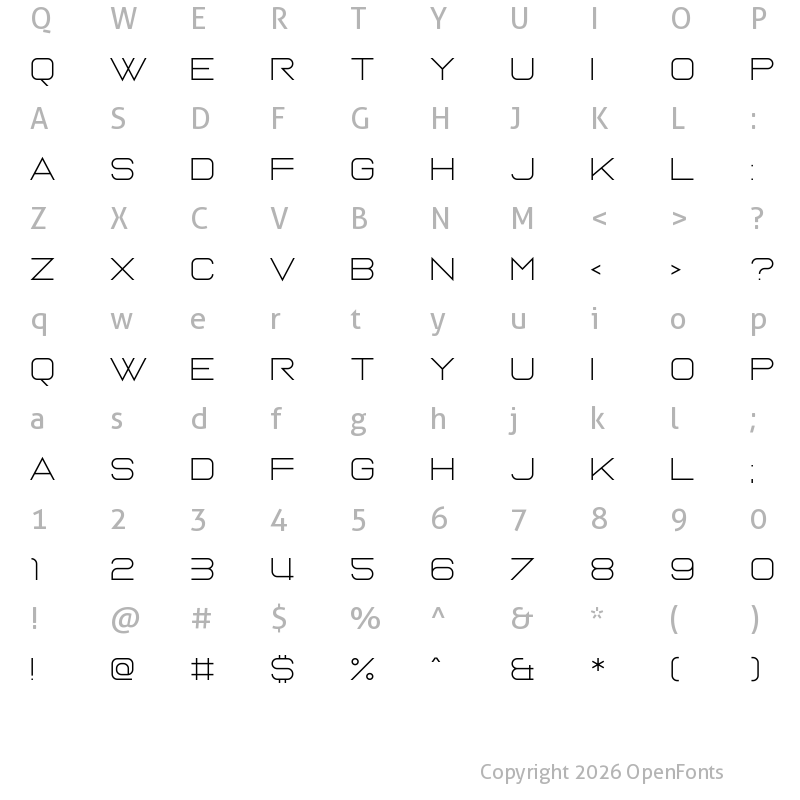 Character Map of Gravidaz Regular