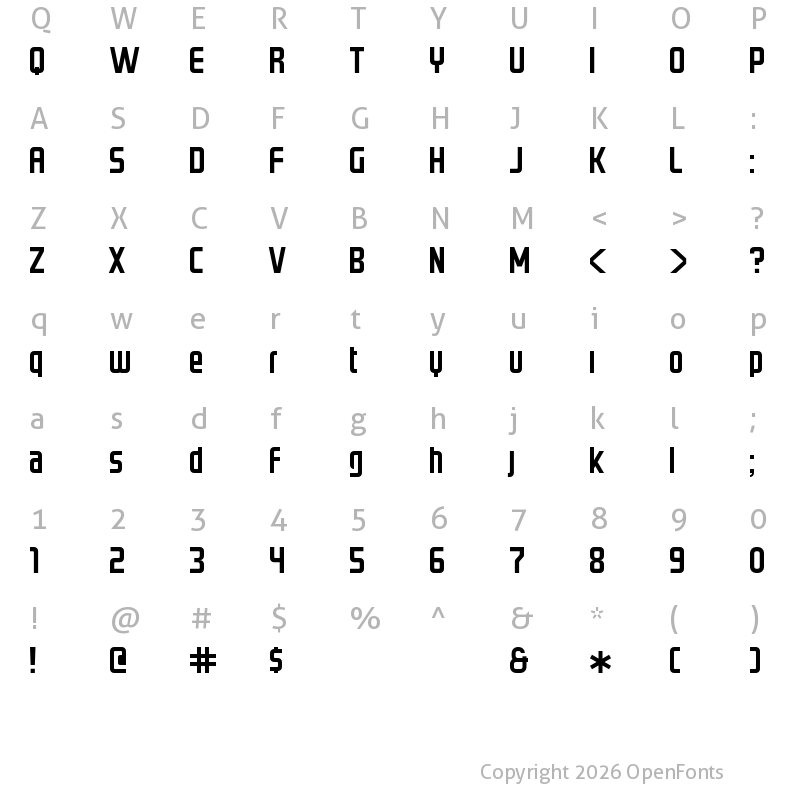 Character Map of GRAYSTROKE Regular