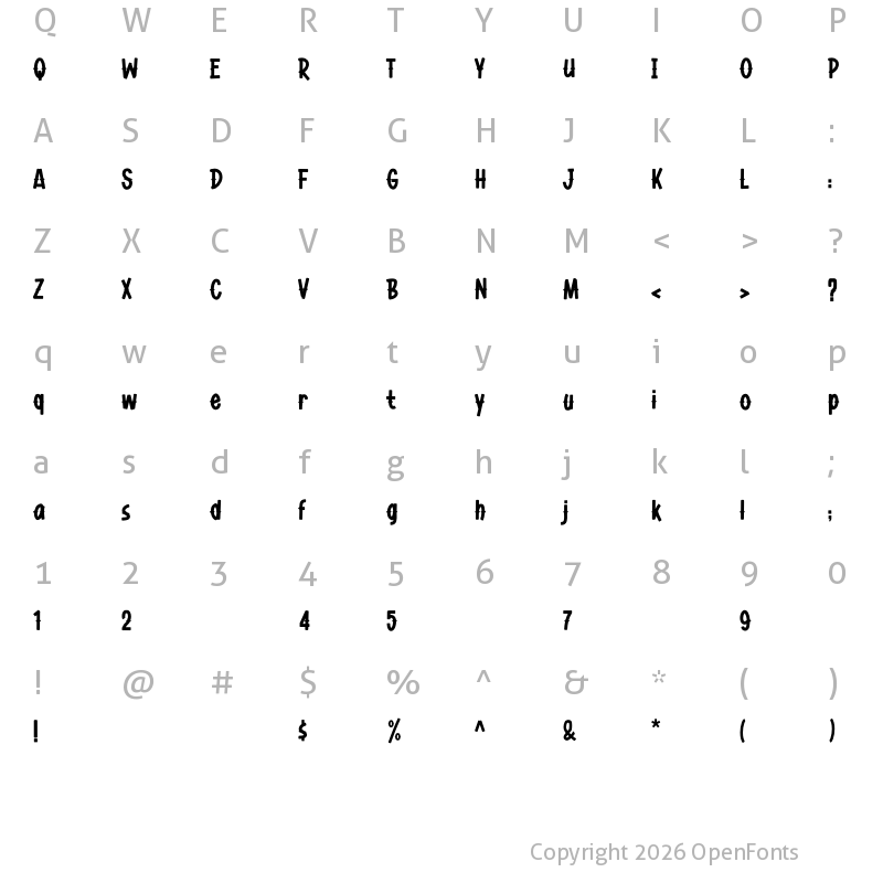 Character Map of Green Berry Regular