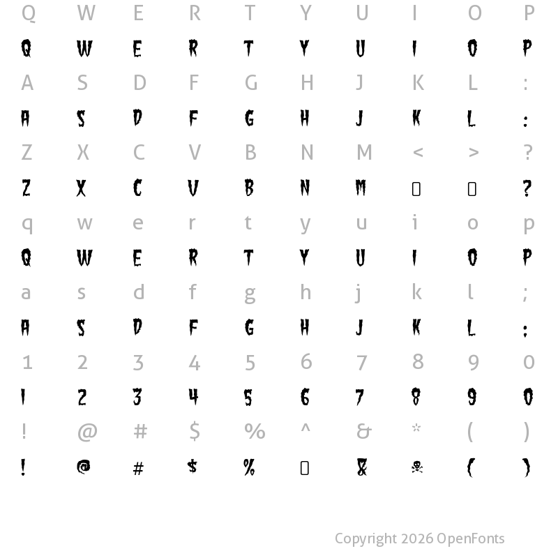 Character Map of Green Fuz Regular