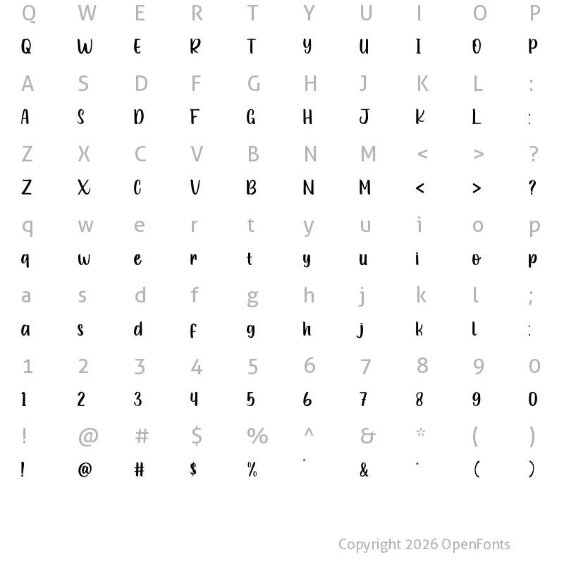 Character Map of Green London Regular