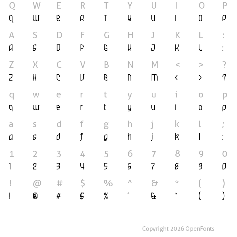 Character Map of Greenwashing Machine Regular