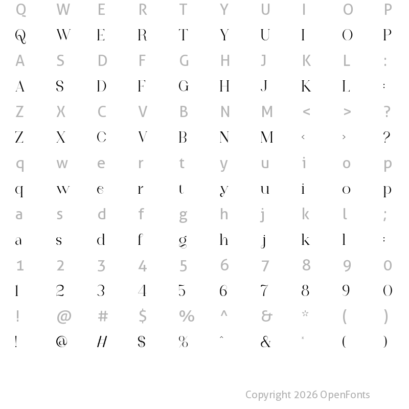 Character Map of Greffone Regular
