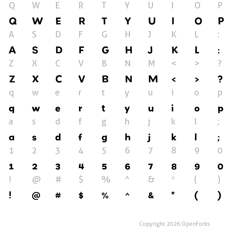 Character Map of Grenadine MVB Bold