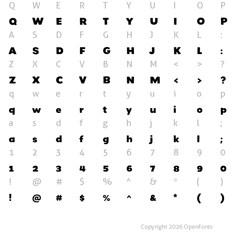 Character Map of Grenadine MVB Extra Bold