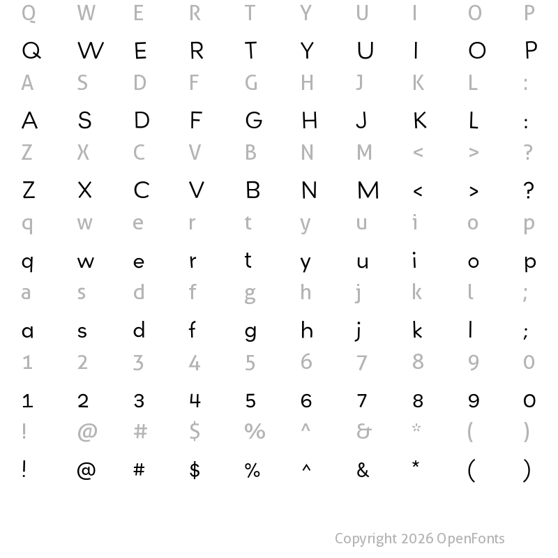 Character Map of Grenadine MVB Regular