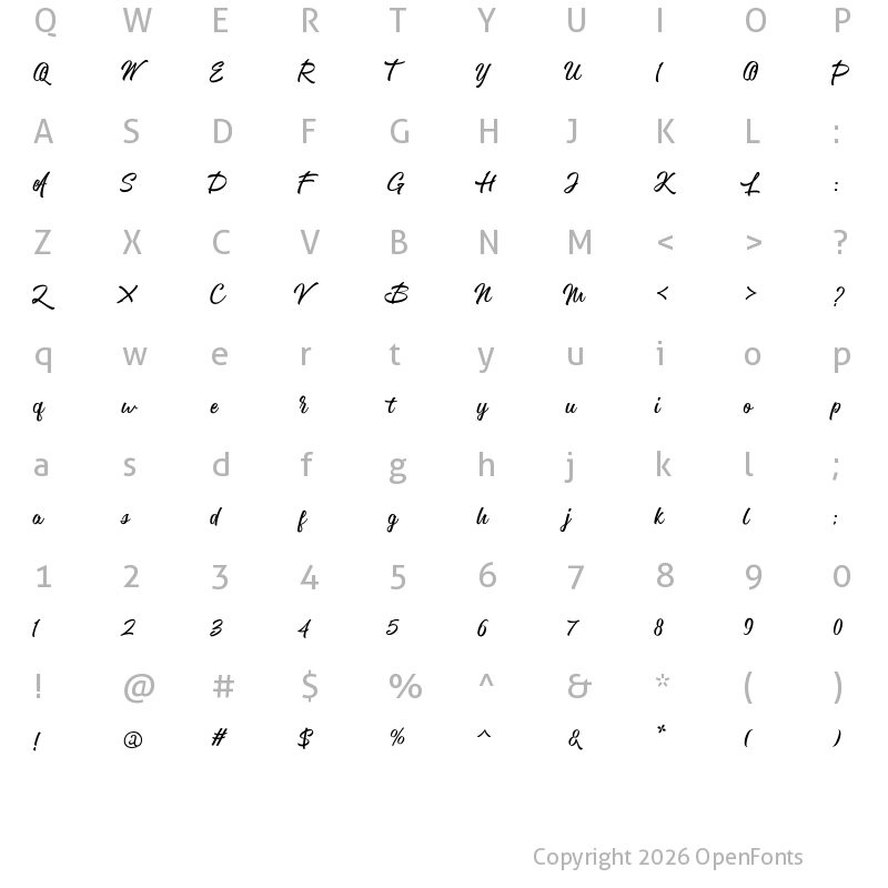 Character Map of Greylock Regular