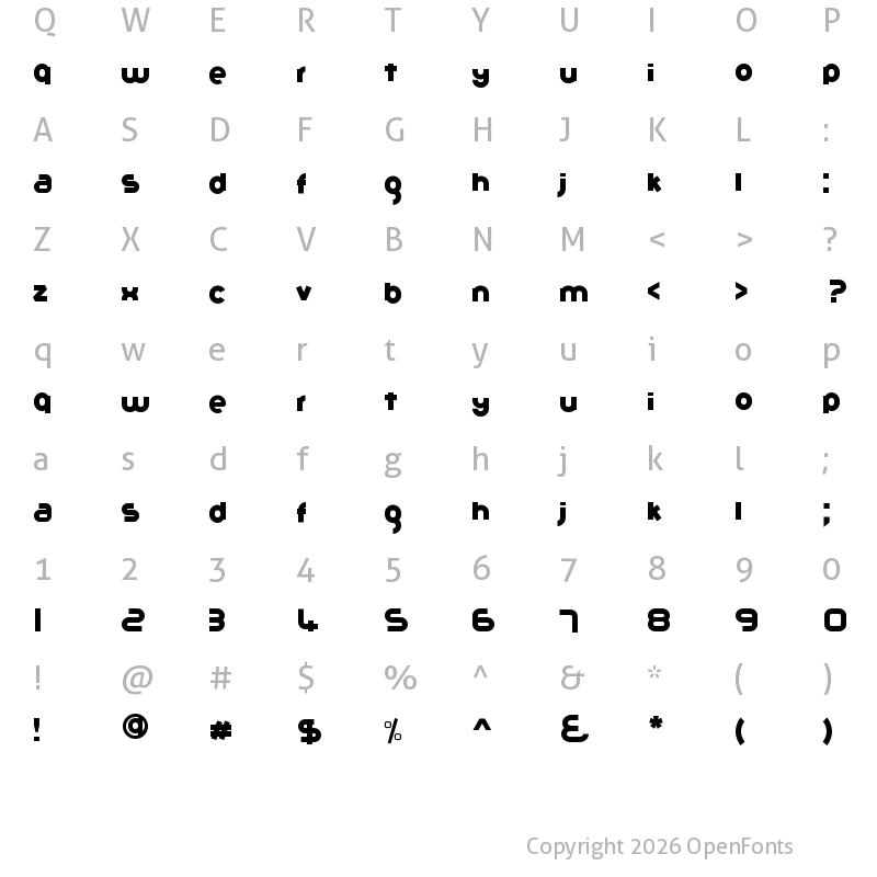 Character Map of Gribal Regular Demo Regular