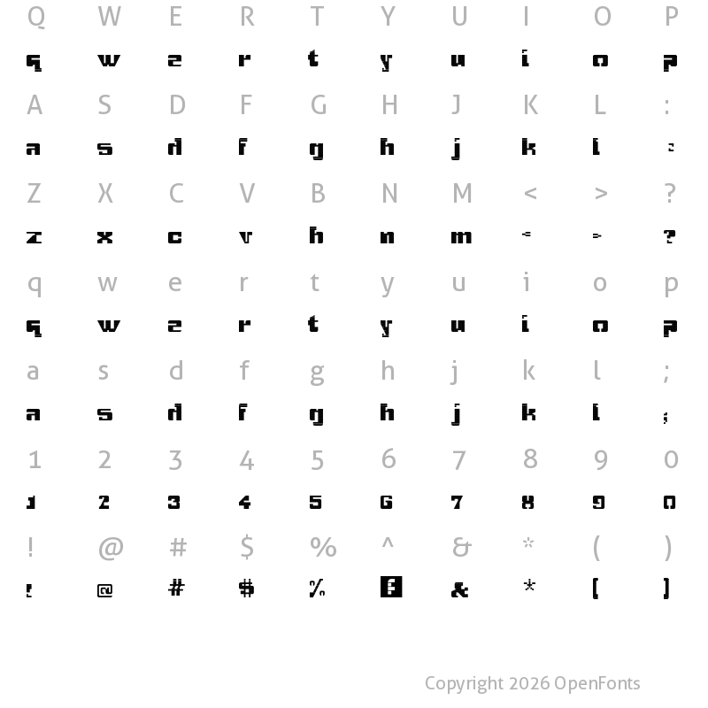 Character Map of gridbreak sans Regular