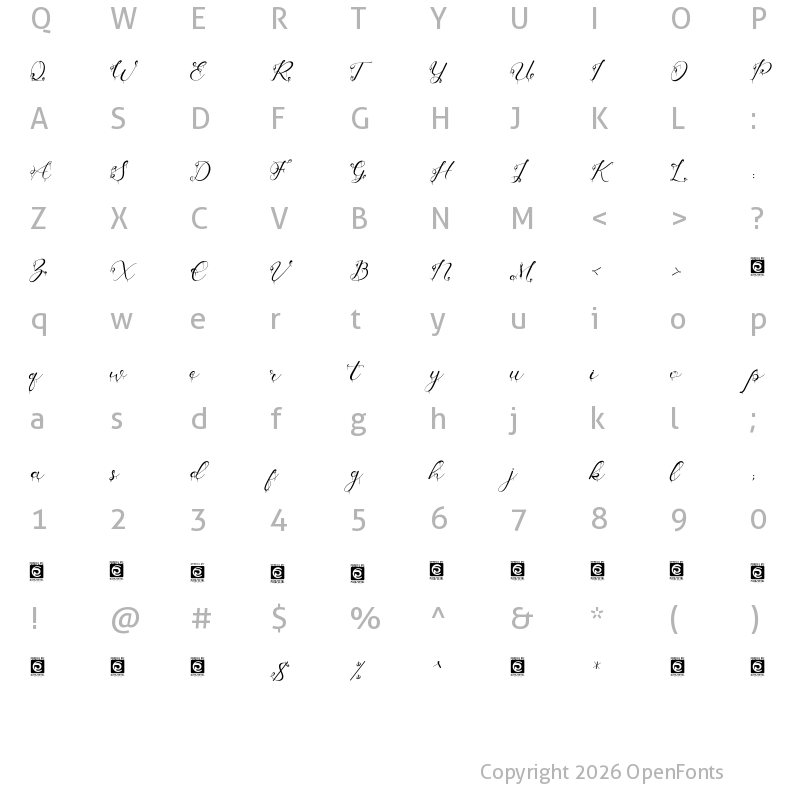 Character Map of Grimscy Regular
