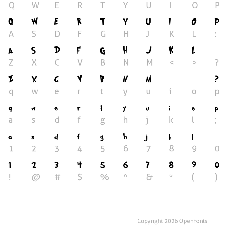 Character Map of Grinched 2.0 Regular