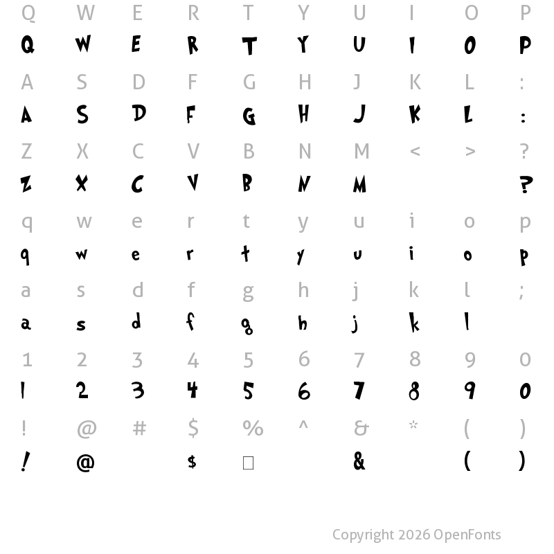 Character Map of Grinched Regular
