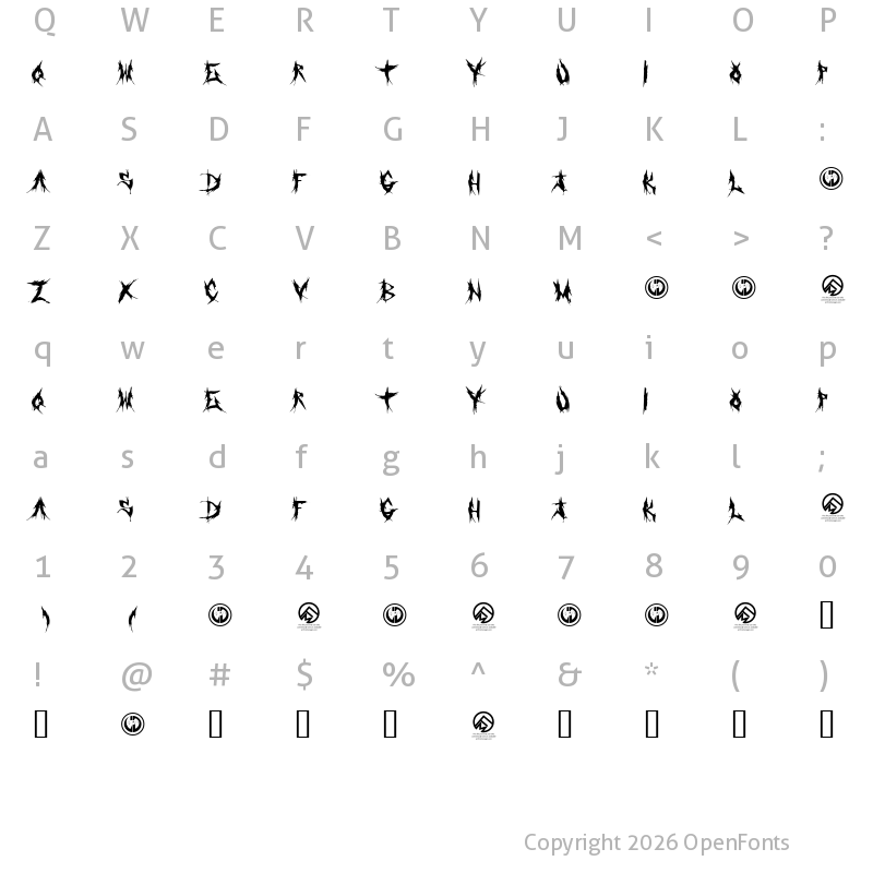 Character Map of Grind Mafia Regular