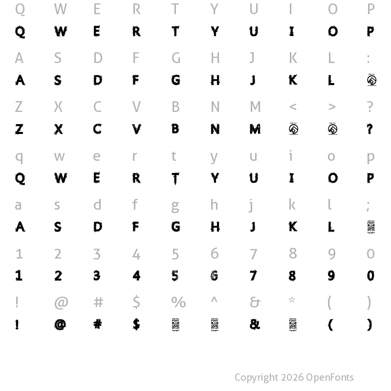 Character Map of Gristled Font Regular