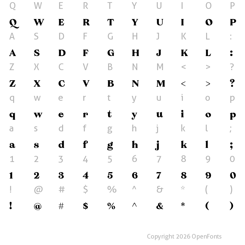 Character Map of Grobek Black