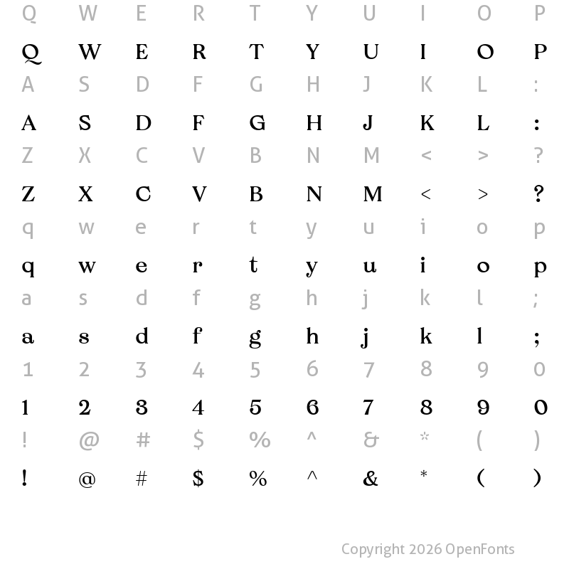 Character Map of Grobek Regular
