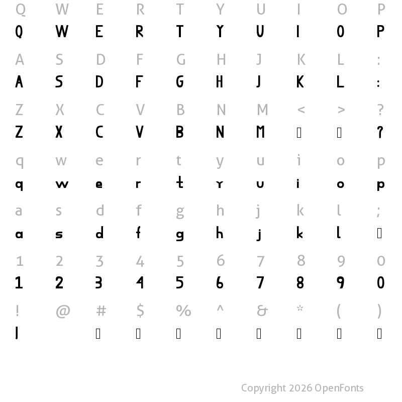 Character Map of groLEAR Regular