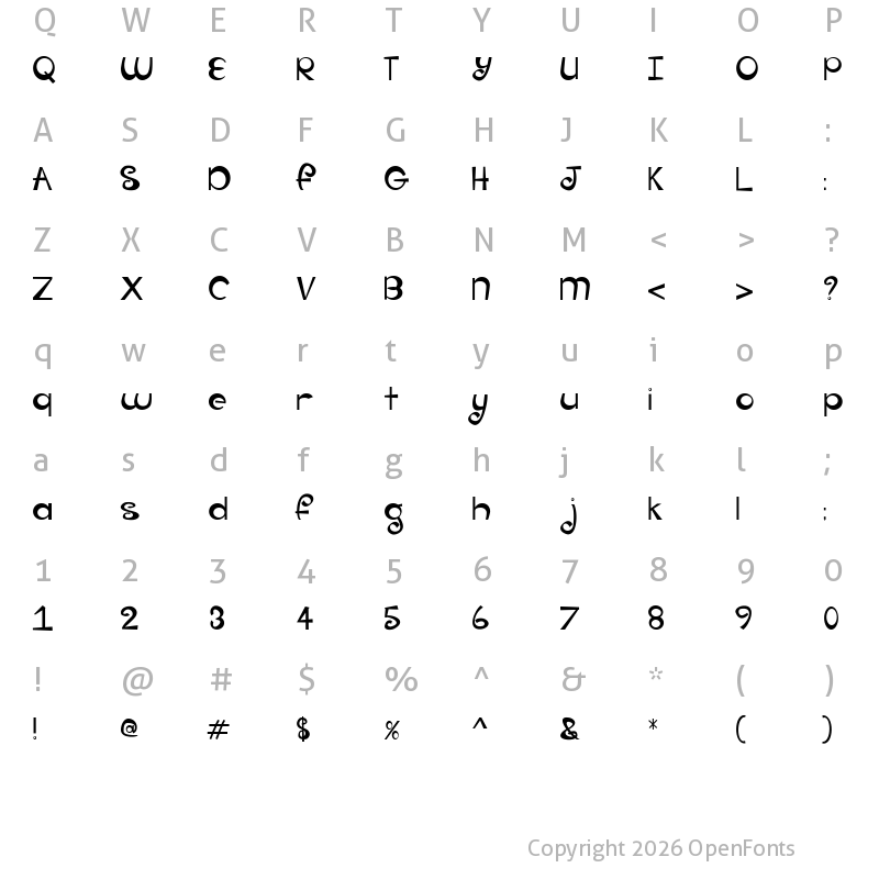Character Map of Groovy Baby Regular