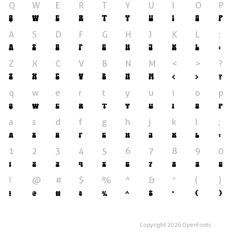 Character Map of Groovy Beach Regular