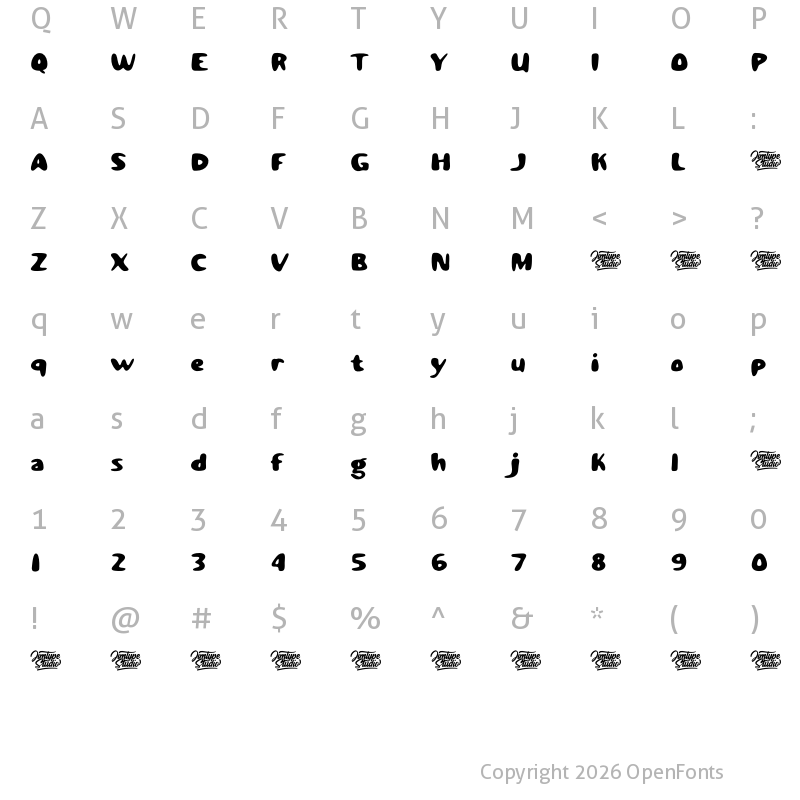 Character Map of Groovy Daisy Regular