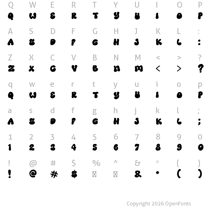 Character Map of Groovy Day Regular