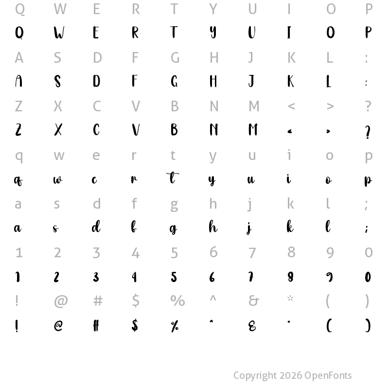 Character Map of Groovy Regular