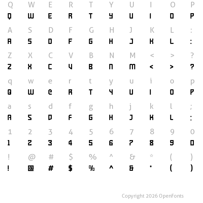 Character Map of Grosball Regular