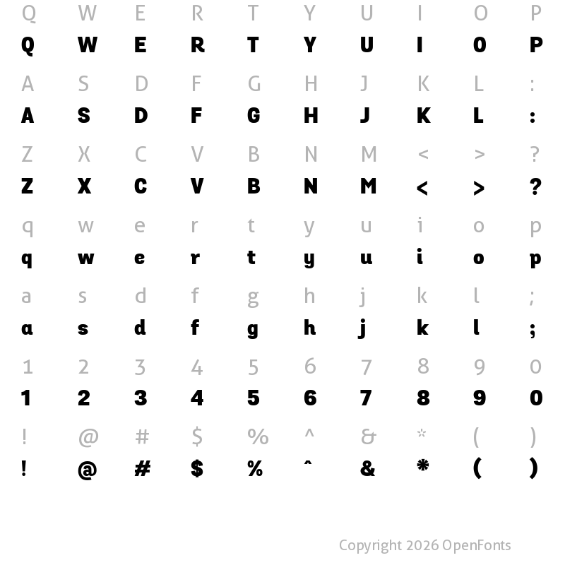 Character Map of Grota Sans Alt Black