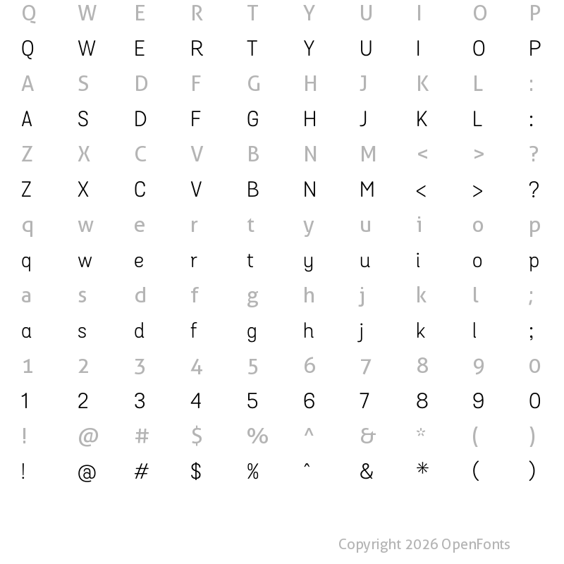 Character Map of Grota Sans Alt Rd Book