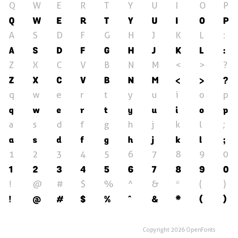 Character Map of Grota Sans Alt Rd Heavy
