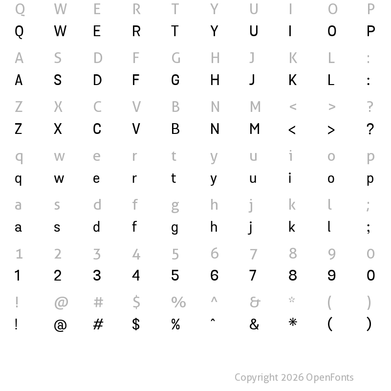Character Map of Grota Sans Medium