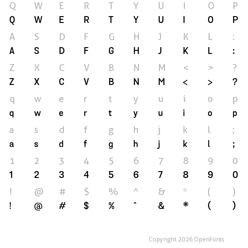 Character Map of Grota Sans Semi Bold