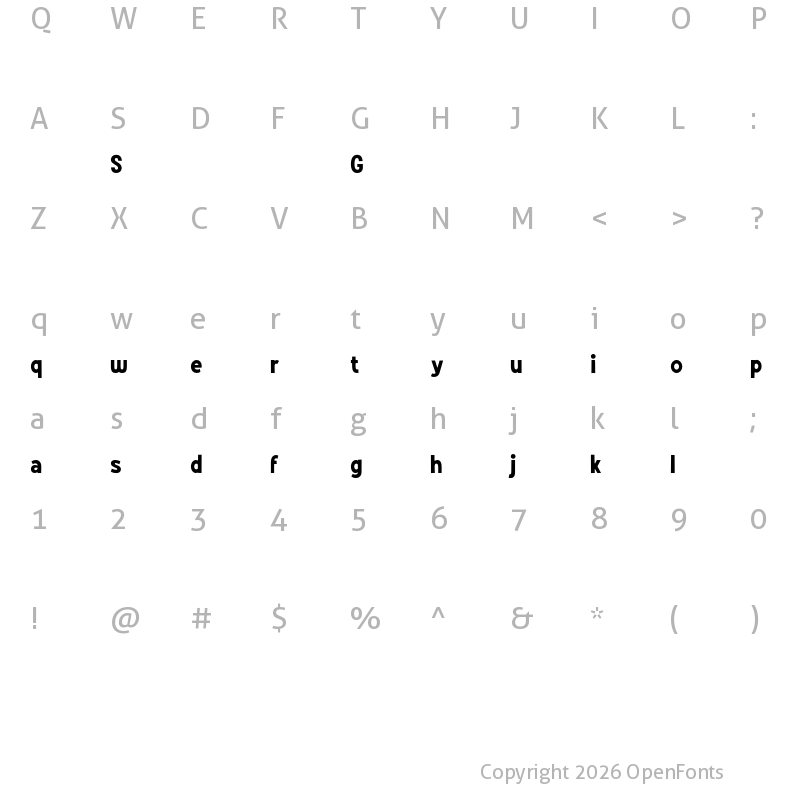 Character Map of Grotes Sans DEMO Regular