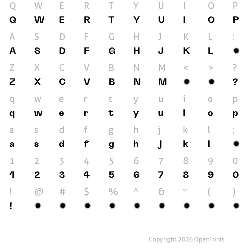 Character Map of Grotta-Trial Bold