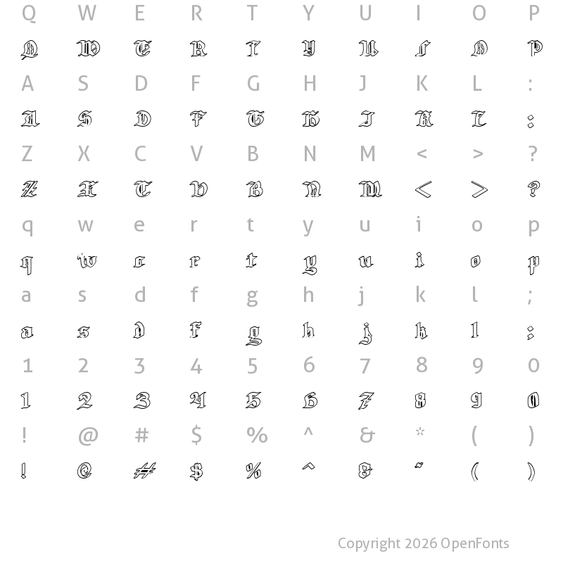 Character Map of Groundage Outline