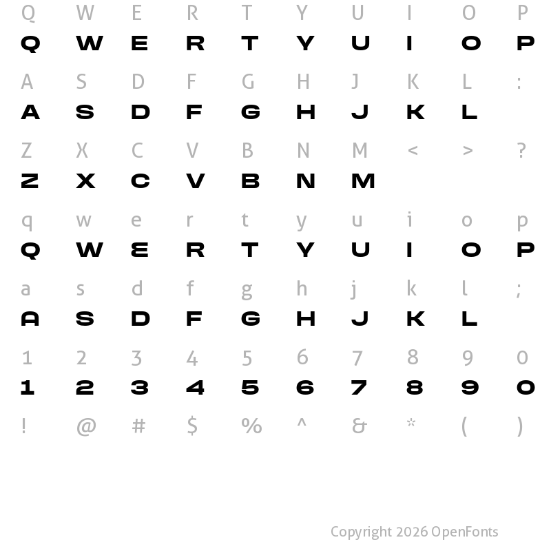 Character Map of GROZEN MEDICAL DEMO Bold
