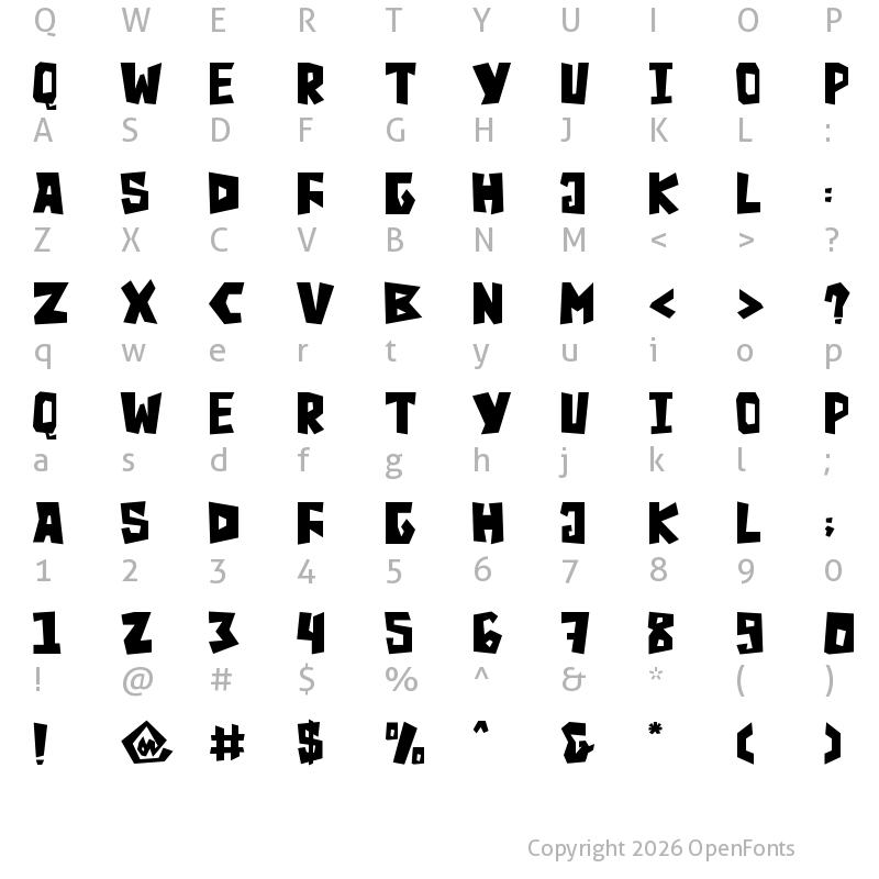 Character Map of Grufy - Personala use only Regular